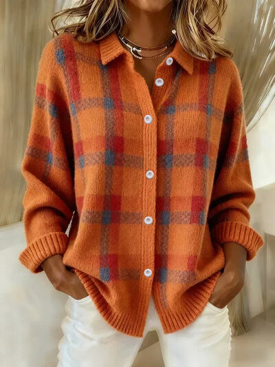 Plaid Button-Up Cardigan — boutique top from Luxe Loom