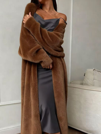 Fuzzy Open Front Longline Cardigan — boutique top from Luxe Loom