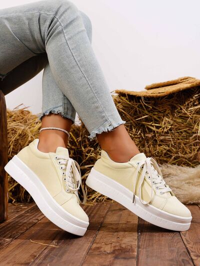 Lace Up Platform Sneakers — boutique shoes from Luxe Loom